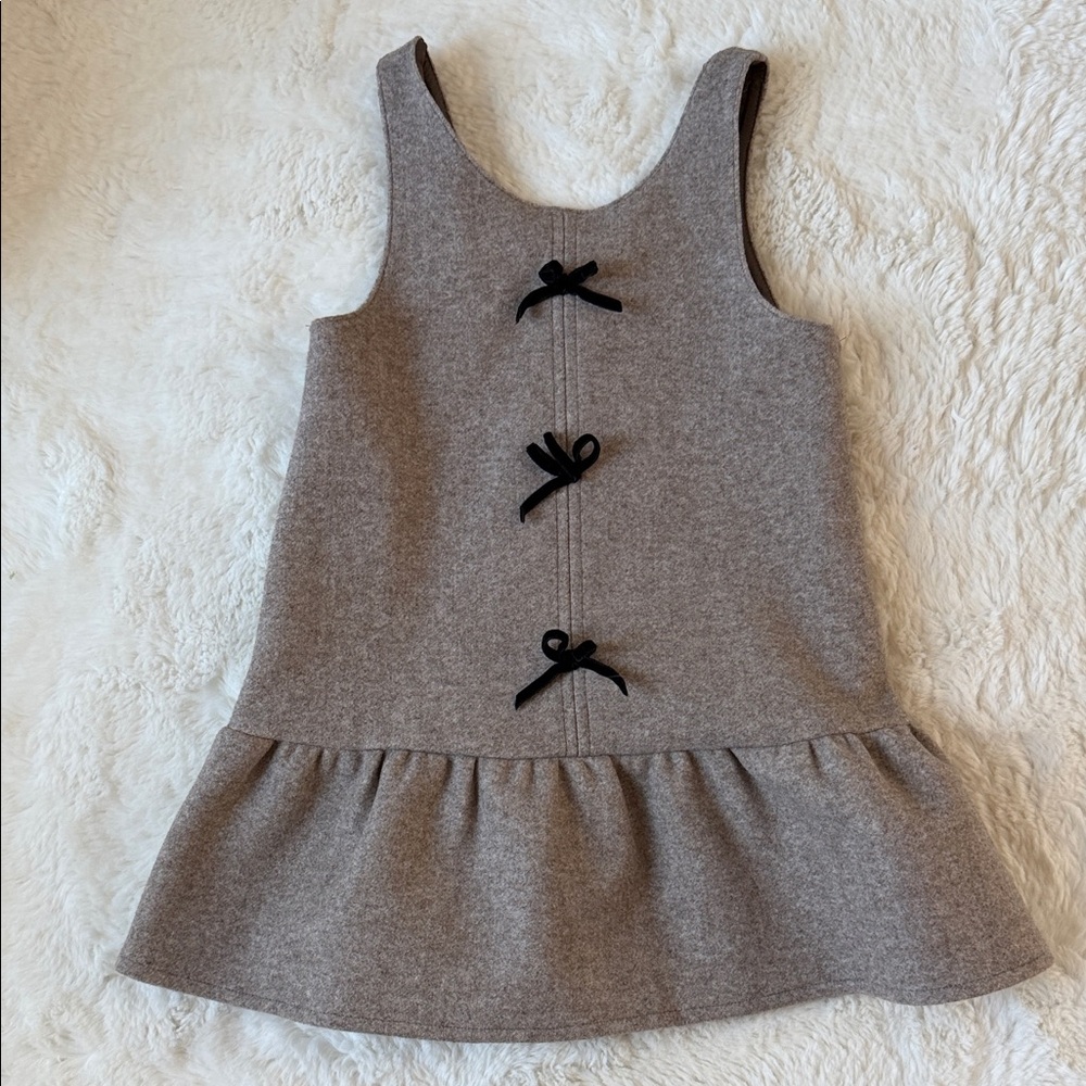 Zara Brown Knit Dress with Black Bows